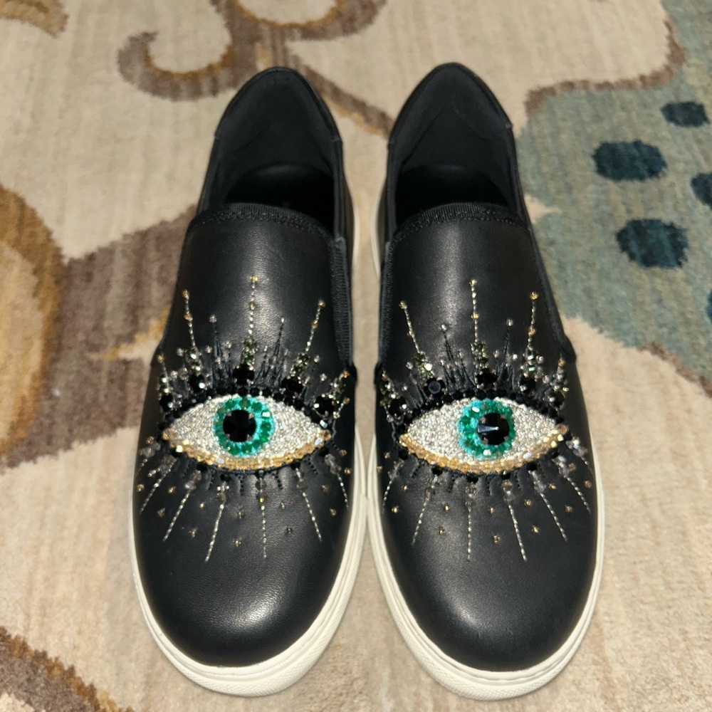 Kurt Geiger Evil Eye Collection leather slip on sneakers